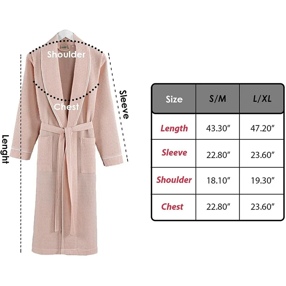 Women's Cotton Robe and Hair Towel Wrap Set of 2 Pieces